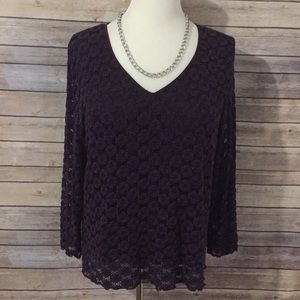 EUC Lace Plum Top Plus 3X
